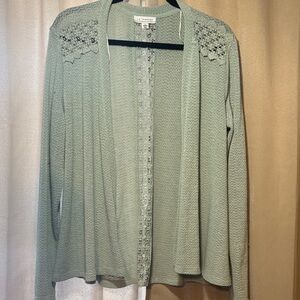 LA Threads Sea foam green Lace Cardigan